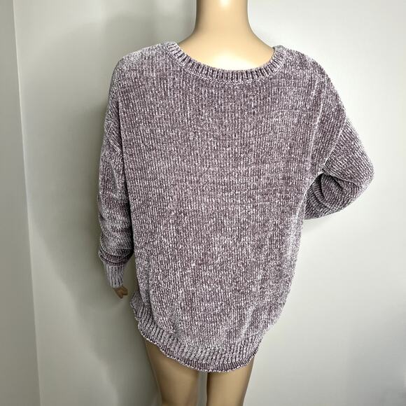 Mudd Purple Chenille V Neck Sweater - Picture 3 of 8